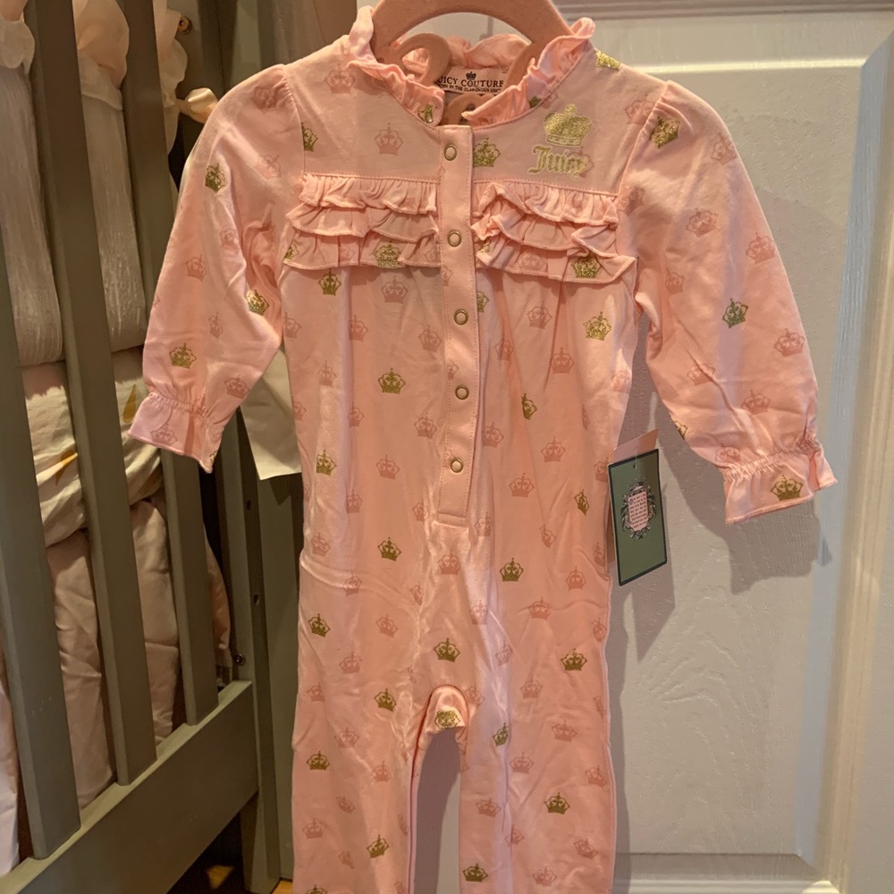 Juicy couture Gia crown print coverall size 6/9mth